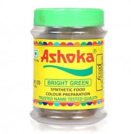 Ashoka Bright Green Synthetic Food Colour Preparation  Plastic Jar  80 grams